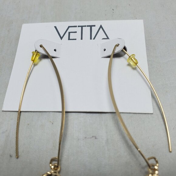 Vetta gold with silver wire wrap threader earring - Picture 5 of 5